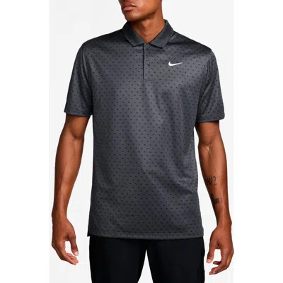 Nike Victory Print Dri-fit Golf Polo In Black
