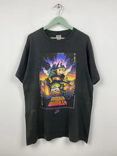 Pre-owned Nike Vintage 1992  Godzilla Charles Barkley Movie T Shirt Tee In Black