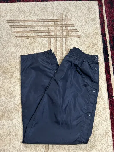 Pre-owned Nike Vintage 90's  Swoosh Tearaway Nylon Track Pants In Black