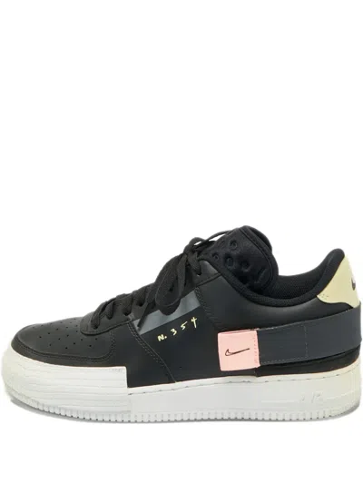 Pre-owned Nike Vintage Air Force 1 Type Leather Sneakers In Black