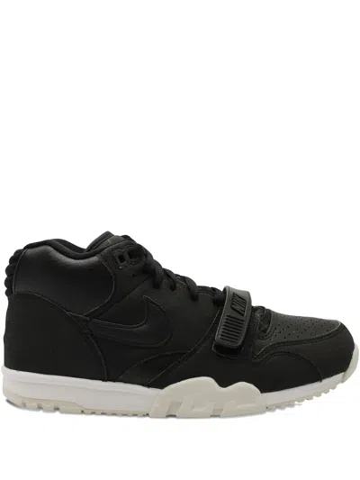 Pre-owned Nike Vintage Air Trainer 1 Leather Strap Sneakers In Black