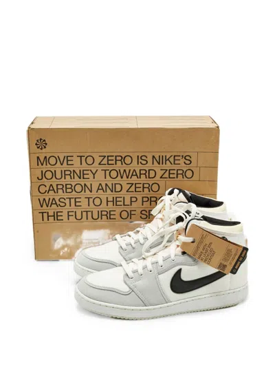 Pre-owned Nike Vintage Jordan 1 Retro Ajko High-top Sneakers In White