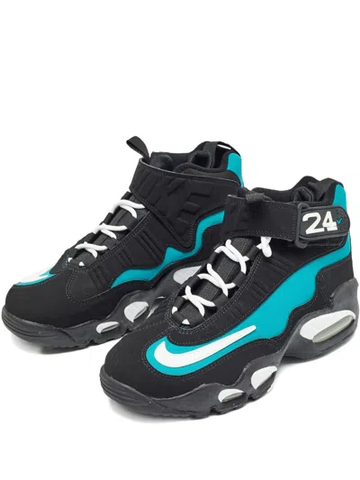 Pre-owned Nike Vintage Leather Strap Sneakers In Black