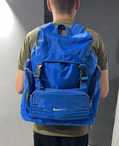 Pre-owned Nike Vintage  Backpack 90's Swoosh In Blue