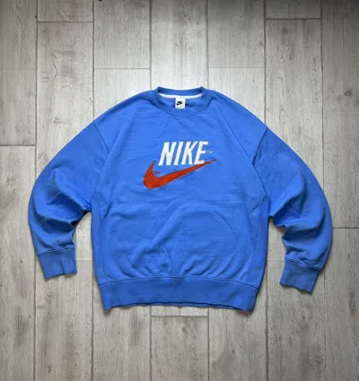 Pre-owned Nike Vintage  Big Logo Crewneck Sweatshirt In Blue