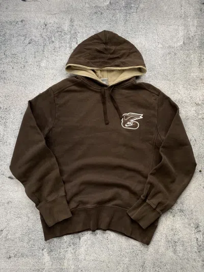Pre-owned Nike Vintage  Big Logo Hype Brown Y2k Hoodie