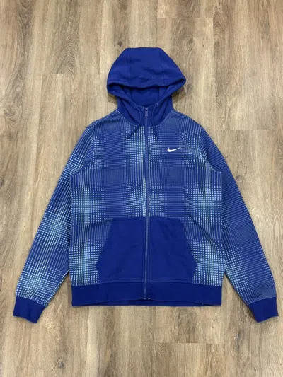 Pre-owned Nike Vintage  Blue Tag Geometric Design Full Zip Soft Hoodie In Multi