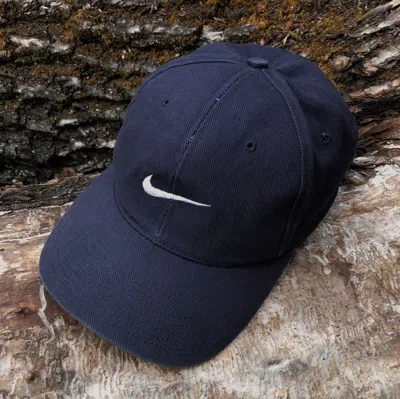 Pre-owned Nike Vintage  Centre Swoosh Navy Blue Cap Gorpcore