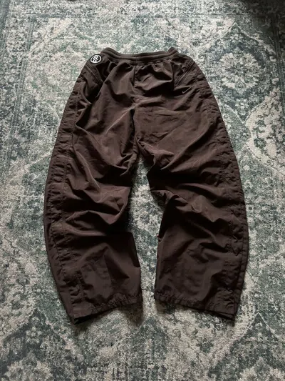 Pre-owned Nike Vintage  Crazy Japanese Style Nylon Track Pants M In Brown