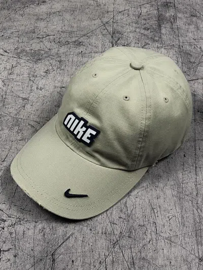 Pre-owned Nike Vintage  Double Embroidered Logo Swoosh Cap Skategang In Gray