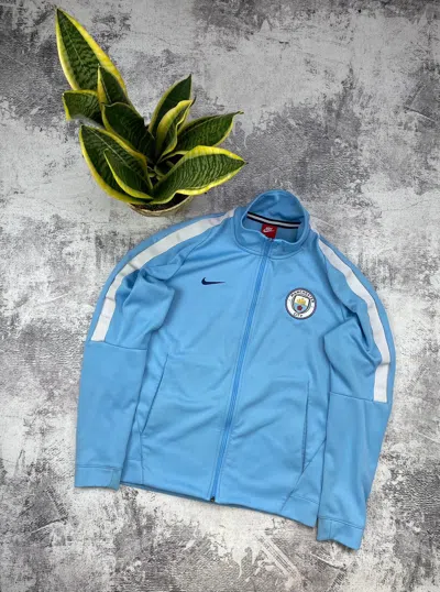 Pre-owned Nike Vintage  Manchester City Blue Soccer Zip Hoodie