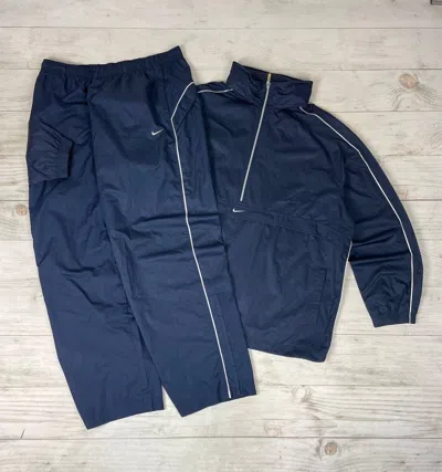 Pre-owned Nike Vintage  Nylon Tracksuit Anorak Jacket And Pants 00s Y2k In Blue