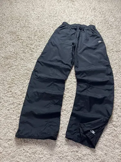 Pre-owned Nike Vintage  Track Pants Double Swoosh Y2k Baggy Sweatpants In Black