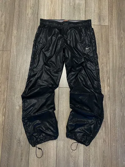 Pre-owned Nike Vintage  Track Pants Nylon Baggy Double Swoosh Hype Y2k In Black