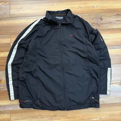 Pre-owned Nike Vintage  Y2k Black Zip Up Nylon Windbreaker Jacket
