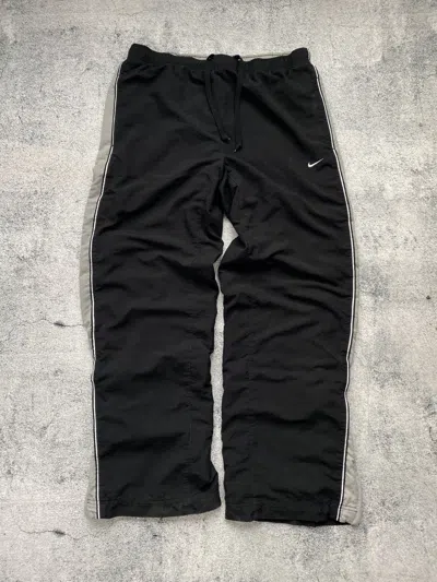 Pre-owned Nike Vintage Nylon  Big Logo Parachute Y2k Pants In Black