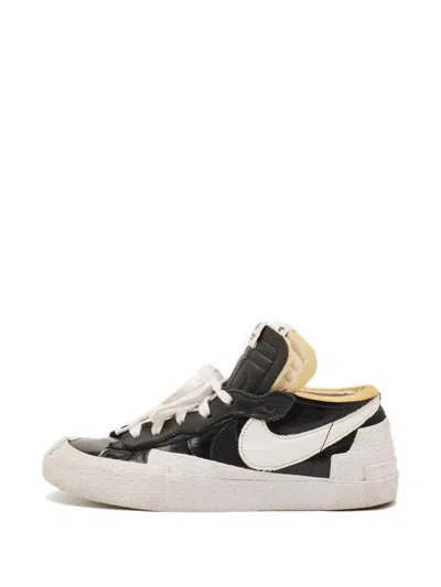Pre-owned Nike Vintage X Sacai Blazer Leather Sneakers In Black