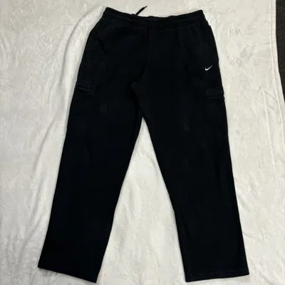 Pre-owned Nike Vintage Y2k  Cargo Sweatpants Baggy Wide Leg Xl Loose In Black