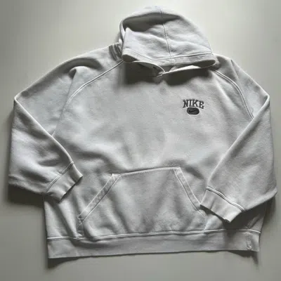 Pre-owned Nike Vintage Y2k  Hoodie 2xl White Fleece Swoosh Embroidered