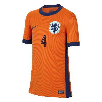 Nike Virgil Van Dijk Netherlands National Team 2024 Stadium Home Big Kids'  Dri-fit Soccer Jersey In Orange