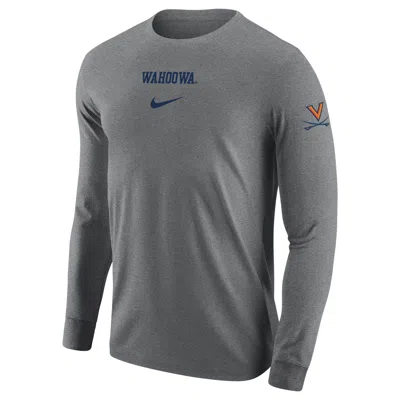 Nike Virginia  Men's College Long-sleeve T-shirt In Gray