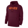 Nike Virginia Tech Club Fleece  Men's College Pullover Hoodie In Red