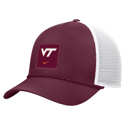 Nike Virginia Tech Sideline Rope  Unisex College Trucker Adjustable Hat In Red