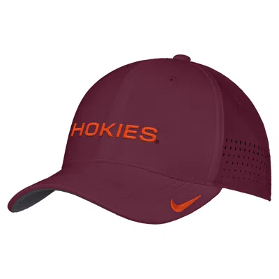 Nike Virginia Tech Sideline  Unisex Dri-fit College Hat In Red