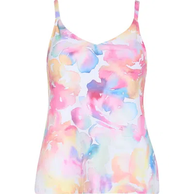 Nike V-neck Tankini Top In Pink