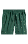 Nike Swim All-over Monogram Nylon 7 Volley Swim Shorts In Fir