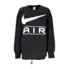 Nike W Air Crewneck Women's Lightweight Crewneck Sweatshirt Black/white In Black/white