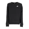 Nike W Club Fleece Crewneck Women's Sweatshirt Black/white In Black