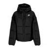 Nike Plus Womens Quilted Hooded Puffer Jacket In Black/white