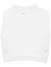Nike W Nsw Chill Knit Mock-neck Ribbed Cropped Tank "brown" In 中性色