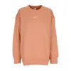 Nike W Phoenix Fleece Crewneck Women's Sweatshirt Amber Brown/sail In Brown