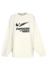 Nike W Sportswear Women's Crewneck Sweatshirt Swoosh Big Logo Crewneck Coconut Milk/black