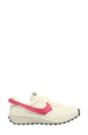 Nike Waffle Debut Sneaker In Sail/aster Pink-black