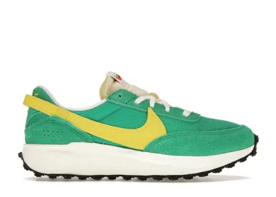 Pre-owned Nike Waffle Debut Vintage Opti Yellow (women's) Sneakers In Stadium Green/sail/coconut Milk