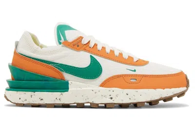 Pre-owned Nike Waffle One Crater Gum (women's) Sneakers In Sail/hot Curry/gum Medium Brown