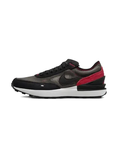 Nike Kids' Waffle One "flat Pewter/siren Red" Sneakers In Black