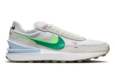 Pre-owned Nike Waffle One Se (women's) Sneakers In Football Grey/ghost Green/mantra Orange