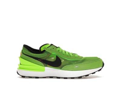 Pre-owned Nike Waffle One Sneakers In Electric Green/mean Green/hyper Crimson