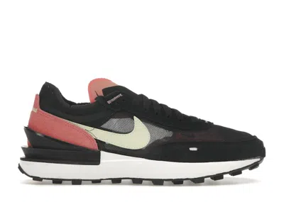 Pre-owned Nike Waffle One (women's) Sneakers In Black/lime Ice/magic Ember
