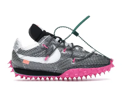 Pre-owned Nike Waffle Racer Off (women's) Sneakers In Black/laser Fuchsia/white In Multi
