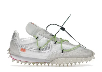 Pre-owned Nike Waffle Racer Off (women's) Sneakers In White/electric Green/black