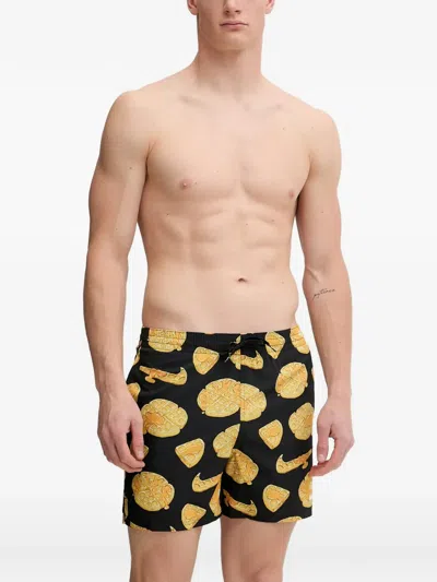 Nike Waffle-print Swim Shorts In Multi