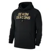 Nike Wake Forest Club Fleece  Men's College Pullover Hoodie In Black