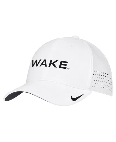 Nike Wake Forest Demon Deacons Stretch Fit Swooshflex Baseball Cap In White