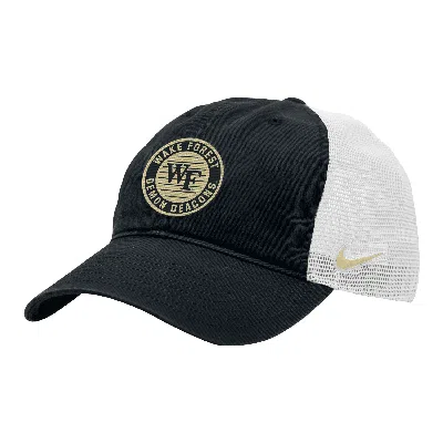 Nike Wake Forest Heritage86  Unisex College Trucker Hat In Black