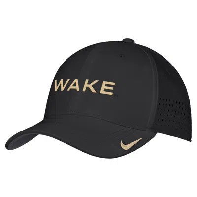 Nike Wake Forest Sideline  Unisex Dri-fit College Hat In Black